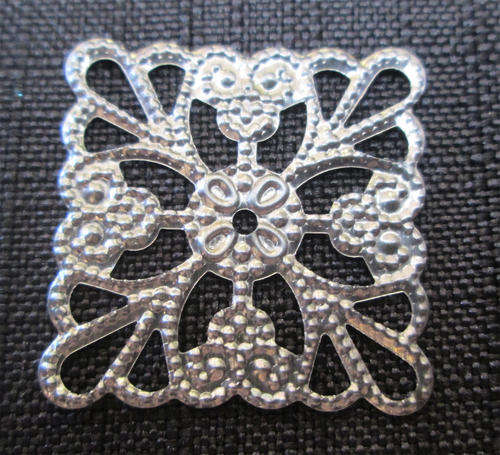 The Velvet Attic - Metal Filigree Embellishment  - Square