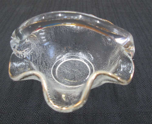 Small Glass Basket with Gold Lustre Trim