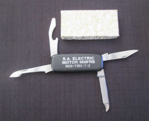 S.A. Electric Motor Manufacturers Pocket Knife in Box