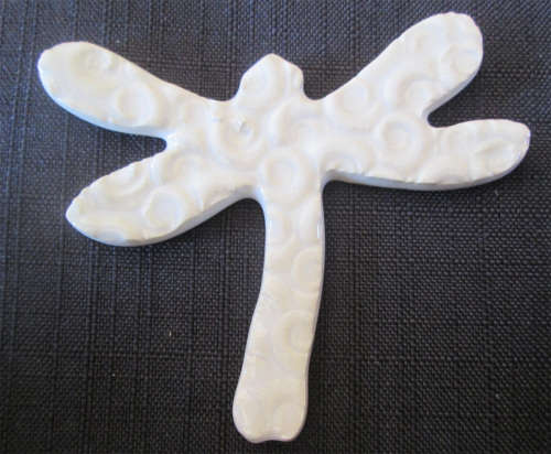 The Velvet Attic - Hand Made Glazed Ceramic - Large White Dragonfly