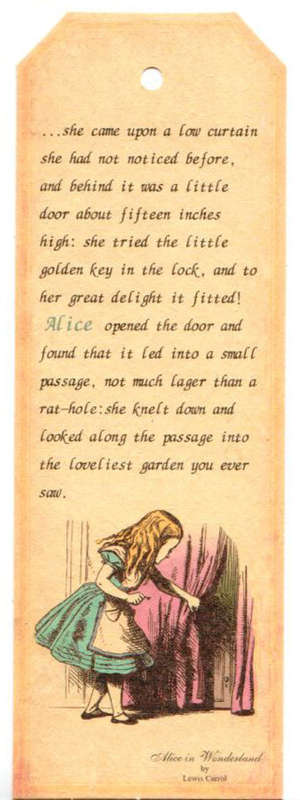 The Velvet Attic - Vintage Card Tags - Alice In Wonderland - 4.8cm x 14.2cm