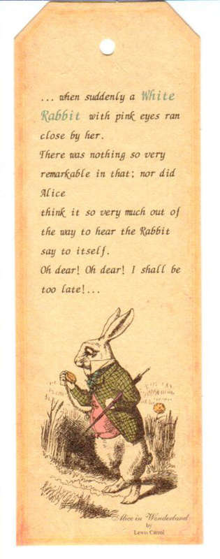The Velvet Attic - Vintage Card Tags - Alice In Wonderland - 4.8cm x 14.2cm
