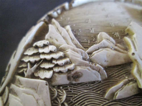 Beautifully Carved Oriental Ink Pot