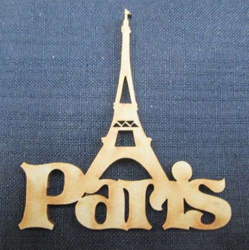 The Velvet Attic - Wood blank laser cutout  - Paris with Eiffel Tower