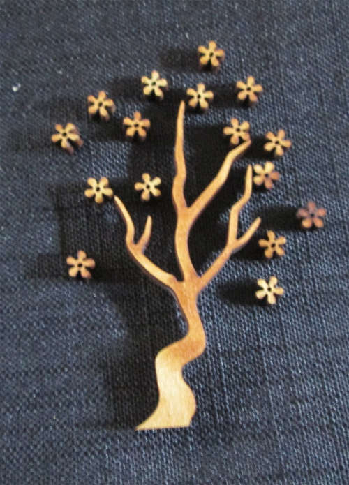 The Velvet Attic - Wood blank laser cutout  - Apple Blossom Tree / Branch