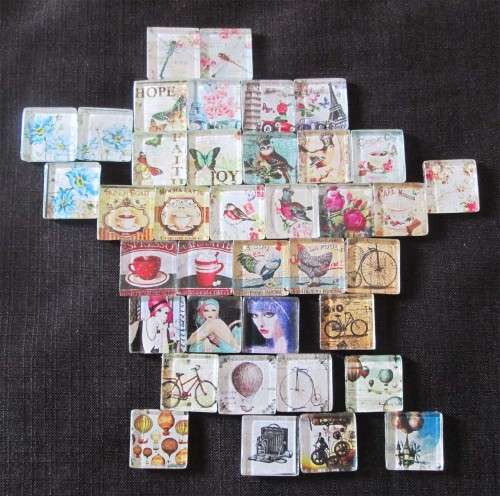 The Velvet Attic - Handmade Mosaic Tile - 2.3cm x 2.3cm - Bicycle 2