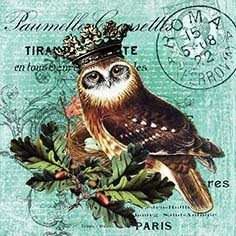 The Velvet Attic - Handmade Mosaic Tile - 2.3cm x 2.3cm - Royal Owl 1