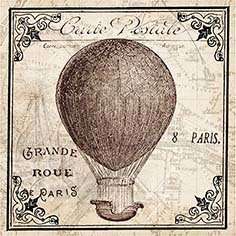 The Velvet Attic - Handmade Mosaic Tile - 2.3cm x 2.3cm - Carte Postale Hot Air Balloon