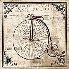 The Velvet Attic - Handmade Mosaic Tile - 2.3cm x 2.3cm - Carte Postale Penny Farthing