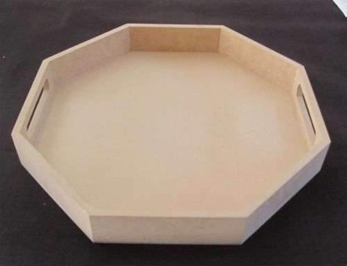 The Velvet Attic - Wood blank MDF - Round Hexagonal Tray - Small