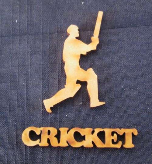 The Velvet Attic - Wood blank laser cutout  - CRICKET with Player