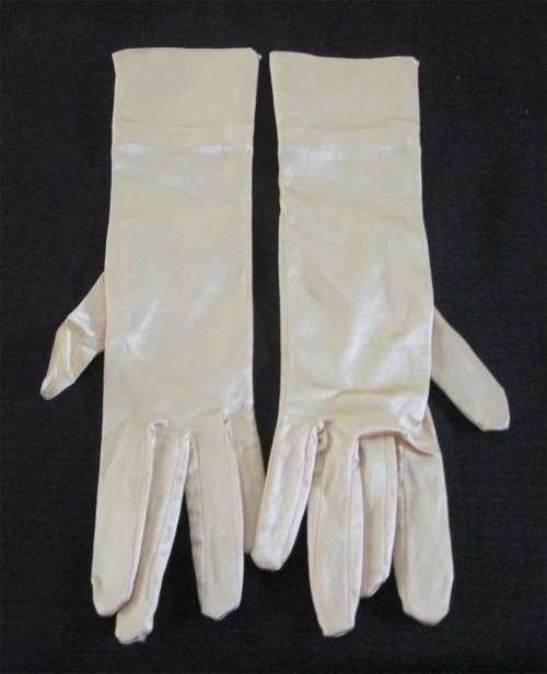 Champagne Satin Pair of Stretch Ladies Gloves