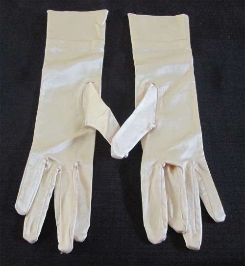 Champagne Satin Pair of Stretch Ladies Gloves