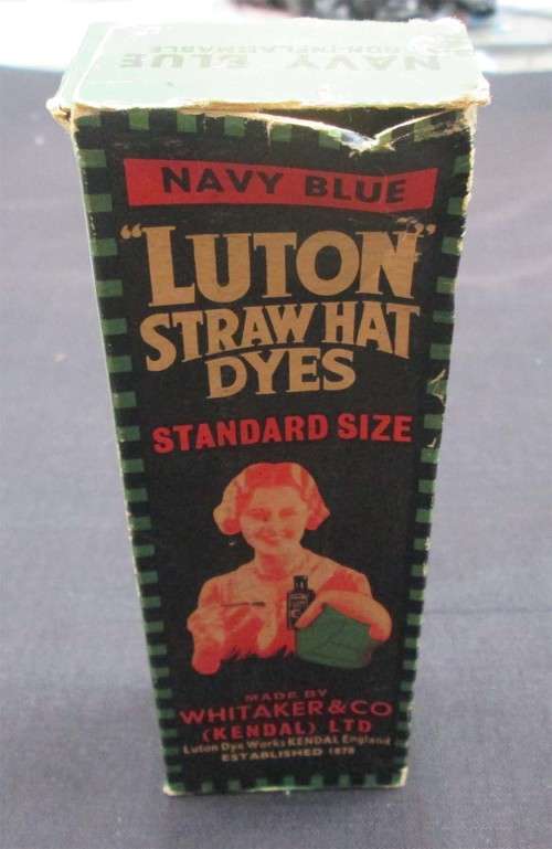 Old Luton Straw Hat Dyes Bottle in Original Box - Navy