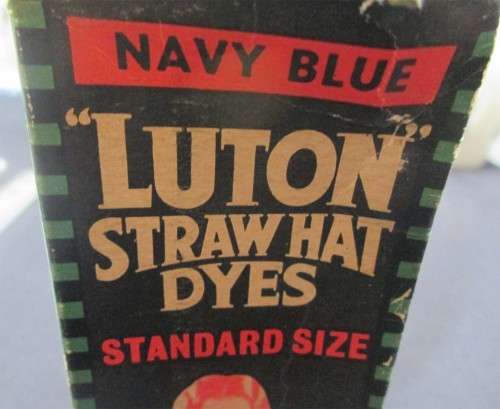 Old Luton Straw Hat Dyes Bottle in Original Box - Navy