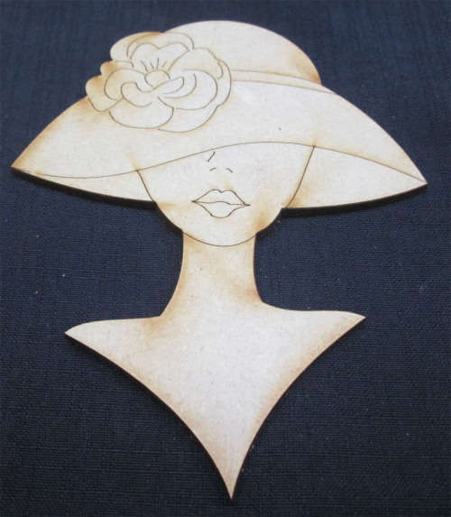 The Velvet Attic - Wood blank laser cutout - Gatsby Lady (Large)