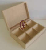 The Velvet Attic - Wood blank MDF - Tea Box (6 Divisions)