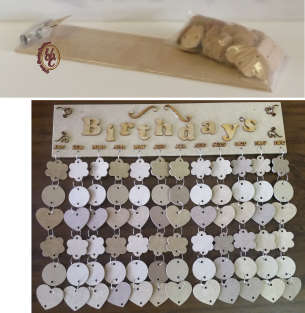 The Velvet Attic - Wood blank MDF - Birthday Calendar Kit
