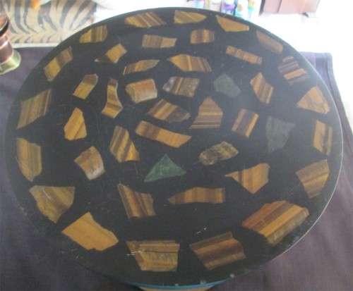 Old Tiger's Eye & Metal Table