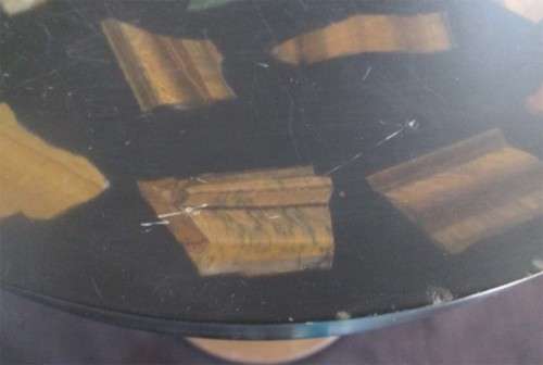 Old Tiger's Eye & Metal Table