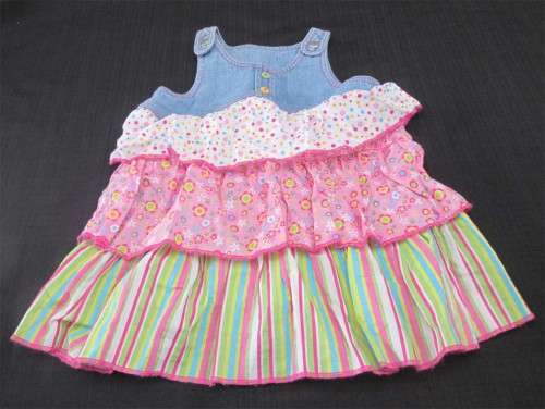 Wooliesbabes - Denim & Cotton Dress - 6-12 Months