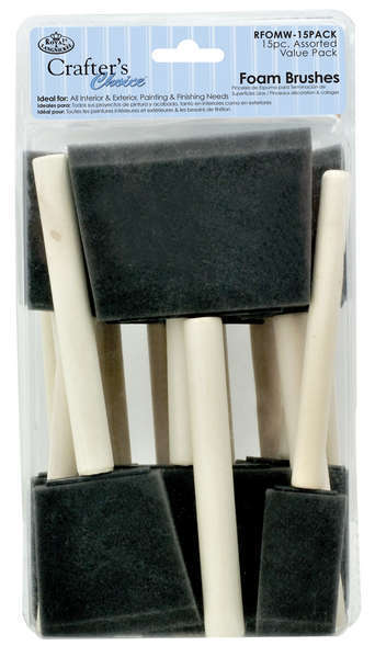 The Velvet Attic - Royal & Langnickel 15 Pack Assorted Foam Brushes