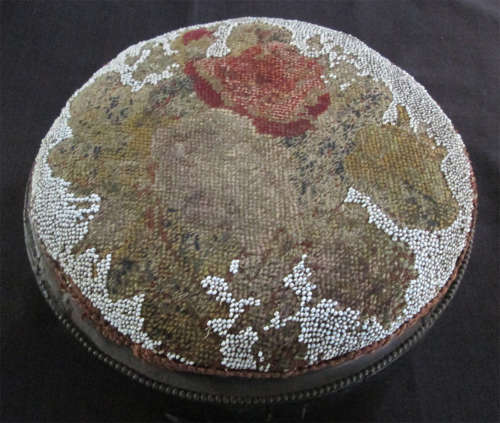 Victorian Tapestry & Bead Footstool