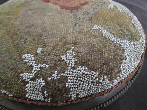 Victorian Tapestry & Bead Footstool