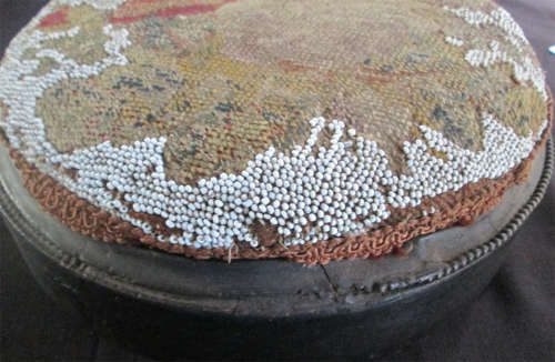 Victorian Tapestry & Bead Footstool