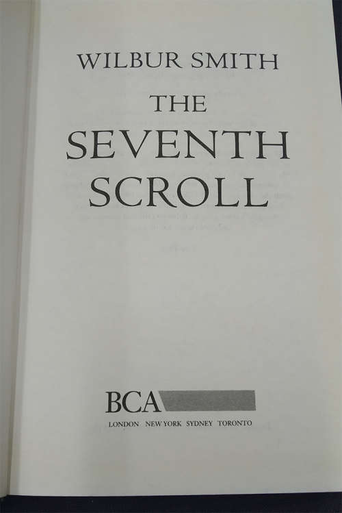 Trio of Wilbur Smith Books with Dust Jackets-Warlock, Triumph of the Sun and Seventh Scroll