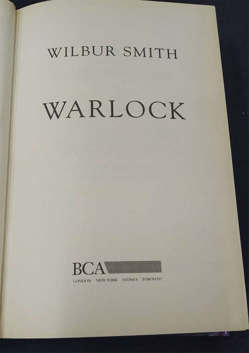 Trio of Wilbur Smith Books with Dust Jackets-Warlock, Triumph of the Sun and Seventh Scroll