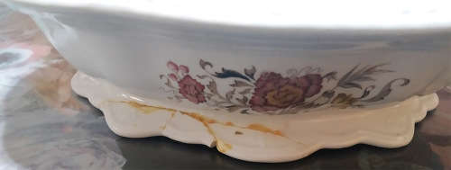 Adams Member of Wedgwood Group `Jeddo Pattern`  English Ironstone Vegetable Dish with Loose Lid