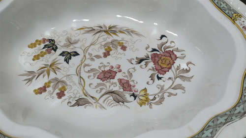 Adams Member of Wedgwood Group `Jeddo Pattern`  English Ironstone Vegetable Dish with Loose Lid
