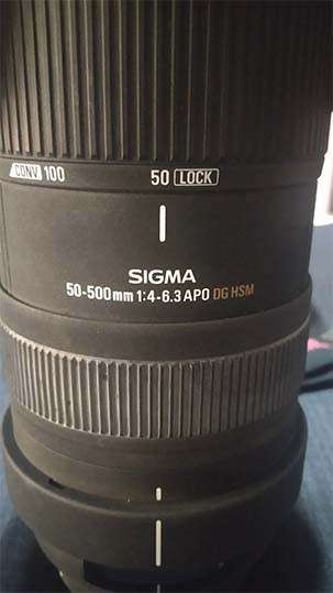 Sigma 50-500mm F4-6.3 APO DG HSM Telephoto Zoom Lens with CANON Mount