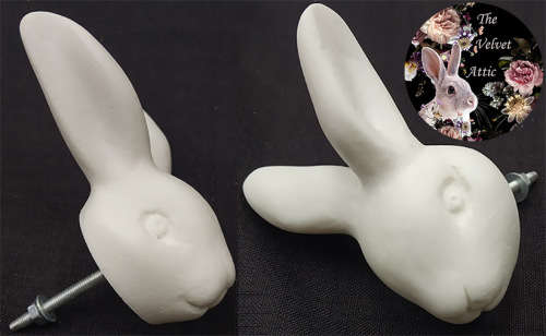 Resin Embellishment Knobs - 7x Bunny Head Knobs