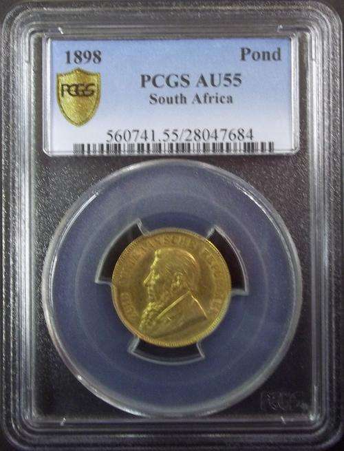 1898 S.AFRICA GOLD POND AU55