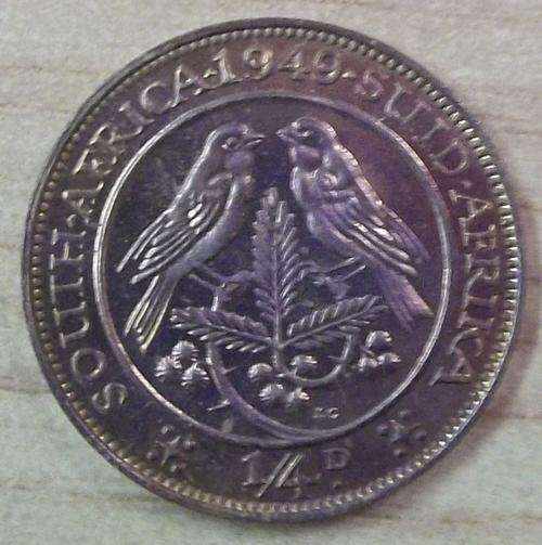 1949 S.AFRICA 1/4 PENNY CONDITION.PROOF
