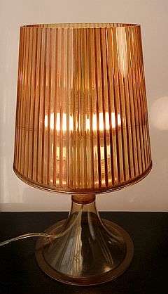 BROWN ACRYLIC TABLE/BEDSIDE LAMP ,WORKING VERY GOOD CONDITION