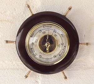 SHORTLAND-SMITHS SHIP'S WHEEL BAROMETER, WORKING MADE IN ENGLAND