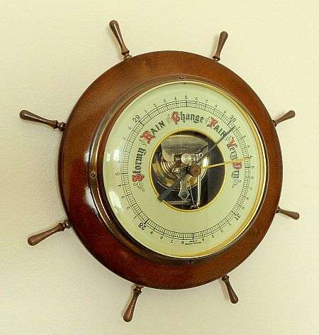 SHIP'S WHEEL BAROMETER MADE IN WEST GERMANY,WORKING
