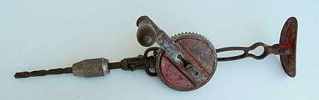 MILLER FALLS 2 SPEED BREAST PLATE HAND DRILL NO 118 CA 1940S MADE GREENFIELD,MASS.USA WORKING