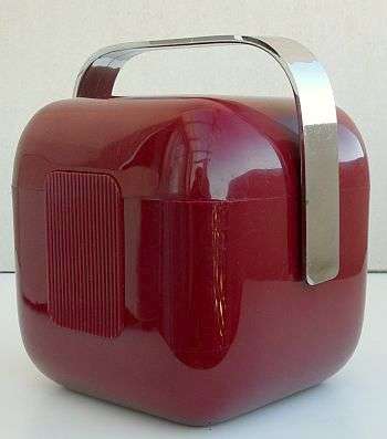 VINTAGE CUBIC ICE BUCKET,PLASTIC DESIGN BY AMBROGIO POZZI FOR "GUZZINI" ITALY