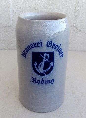 VINTAGE ORIGINAL BAVARIAN BEER STEIN, BREWERY "GREINER" RODING GERMANY