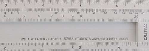A.W. FABER CASTELL SLIDE RULER 57/88 STUDENTS ADVANCED RIETZ MODEL VERY GOOD CONDIT. MADE IN GERMANY
