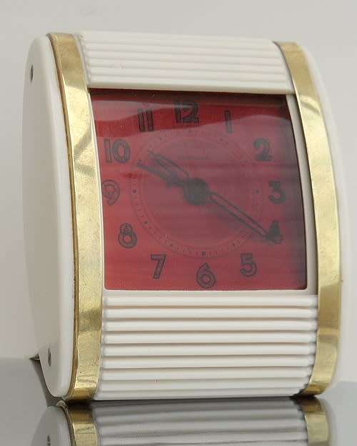 TRAVEL ALARM CLOCK  CA 194050s WORKING MADE BY WESTCLOX LA SALLE ILLINOIS USA