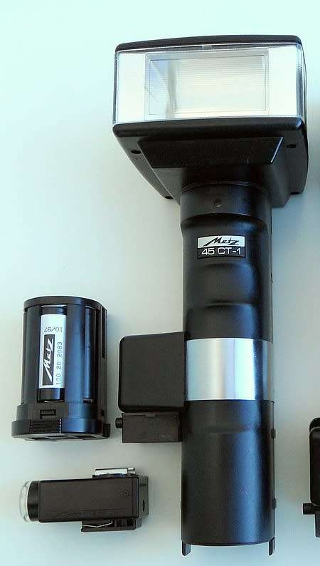 METZ MECA FLASH SYSTEM 45 CT1 2 FLASH GUNS WORK.+ NC ACCUS,BATTERY BASKET,PHOTO CELL,FILTERSET T ETC