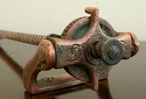 VINTAGE SOLID  BRASS SKYLIGHT STUDIO WINDOW OPENER - WORKING 28.8 cm
