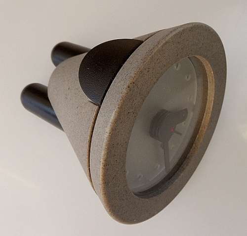 ALARM CLOCK  VERCINGETORIGE  DESIGN BY JULIAN BROWN FOR REXIT 1994 MADE IN ITALY WORKING VERY WELL