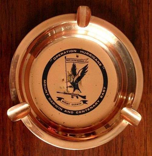 `OPERATION HURRICANE` RHODESIAN COPPER ASHTRAY