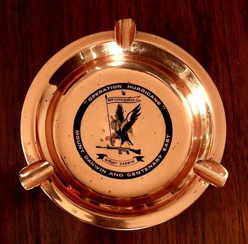 `OPERATION HURRICANE` RHODESIAN COPPER ASHTRAY